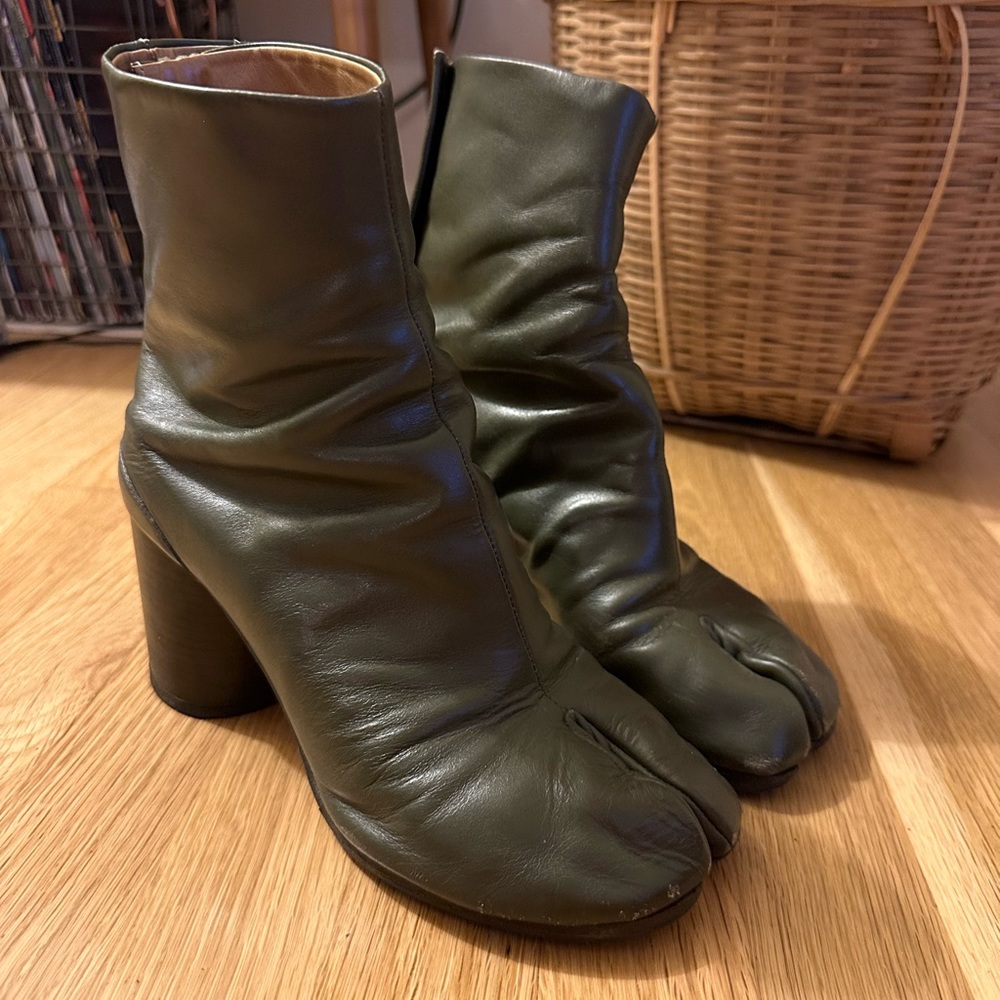 Margiela Tabi green boots